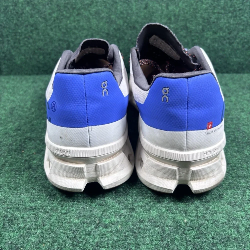 On Cloudmonster Men's Frost White Cobalt Blue Cloud Running Shoes Sneakers M14